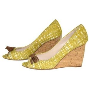 Prada yellow wedges